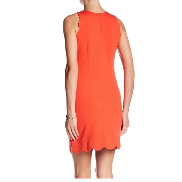 J. Crew Coral Scalloped Dress size 10 - Picture 2 of 11